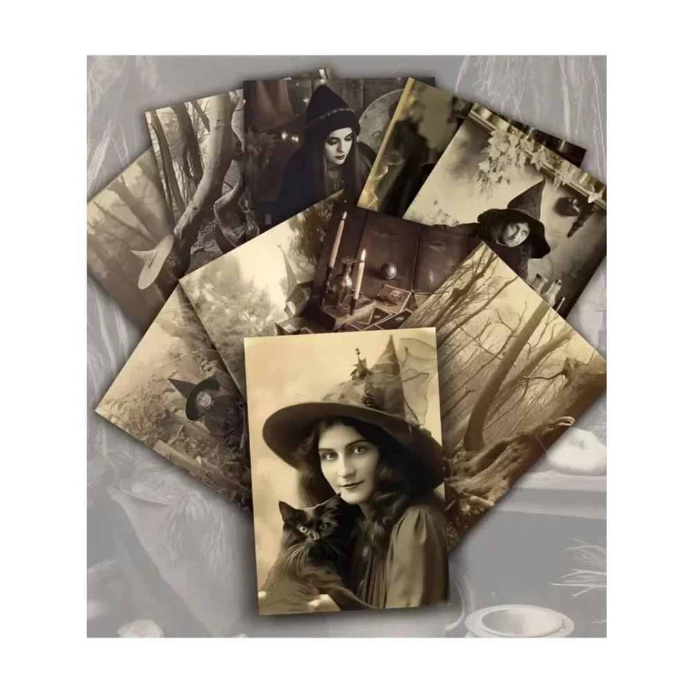NWT 20pc Vintage Witch Postcard Set Halloween Journal Ephemera Aesthetic